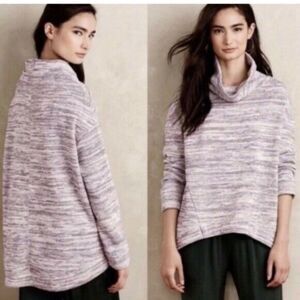 ANTHRO Saturday Sunday cowl neck sweater medium cute warm comfy purple heathered
